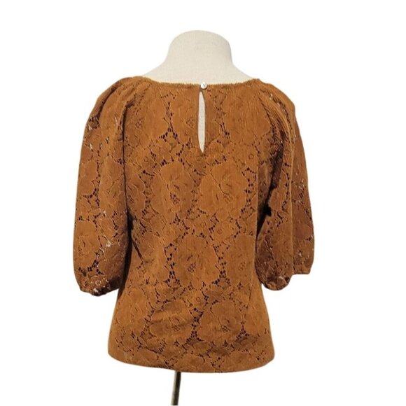 Anthro Womens Boho Floral Lace Blouse Small Dolan Norah 3/4 Western Festival - Picture 5 of 8